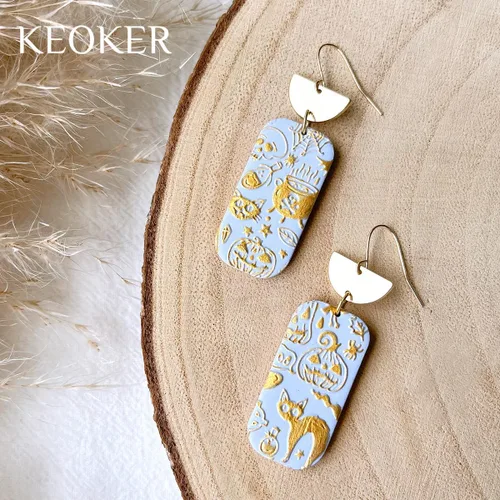 Miniatura 4 de Keoker Hojas de textura para arcilla polimérica, alfombrilla de textura de arcilla para hacer aretes de joyería, herramientas de aretes de arcilla