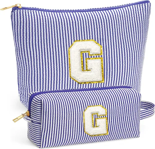 Miniatura 15 de Set de Bolsos de Maquillaje de Viaje - Bolso Inicial de Aseo de Viaje, Bolso de Cosméticos Portátil Bolso de Maquillaje de Viaje con Artículos Azul