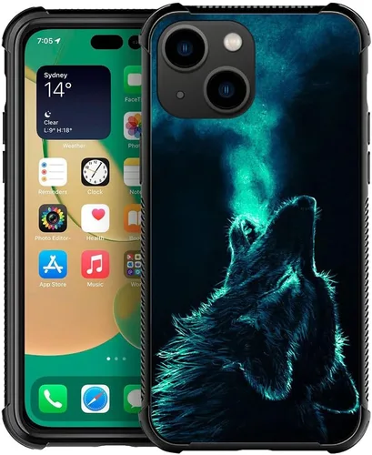 Miniatura 16 de ZHEGAILIAN Funda compatible con iPhone 14, funda de munición AK 47, parte trasera de vidrio templado+funda protectora de TPU de silicona suave