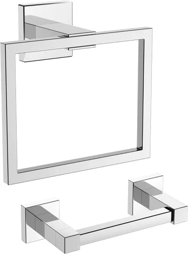 Miniatura 17 de FORIOUS Soporte de pared para papel higiénico, SUS304 de acero inoxidable con doble poste giratorio para rollo de papel higiénico y juego de anillos