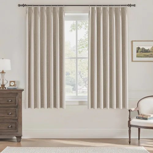 Miniatura 8 de UHITECH Cortinas opacas cortas de 35 pulgadas de largo, plisadas, opacas, para ventanas pequeñas, con aislamiento térmico, cortinas reductoras