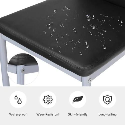 Miniatura 6 de KOTEK Juego de 4 sillas de comedor de piel sintética, sillas laterales tapizadas con respaldo alto ergonómico y marco de acero, sillas laterales