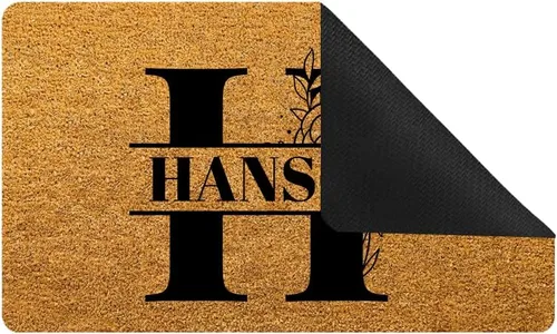 Miniatura 3 de Tapete para puerta de 23.6 x 15.7 pulgadas, nombre con monograma, vintage, botánico, personalizado, personalizado, tapete de bajo perfil, tapete