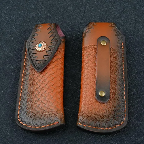 Miniatura 4 de SD604A Cuchillo plegable de Damasco VG10, de bolsillo, mango de sandía amarilla, con cerradura mecánica, para camping al aire libre y supervivencia