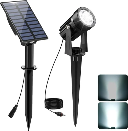 Miniatura 20 de Luces solares para exterior, focos de paisaje IP65 impermeables con cable de 3m, luces de pared para exterior con encendido y apagado automático