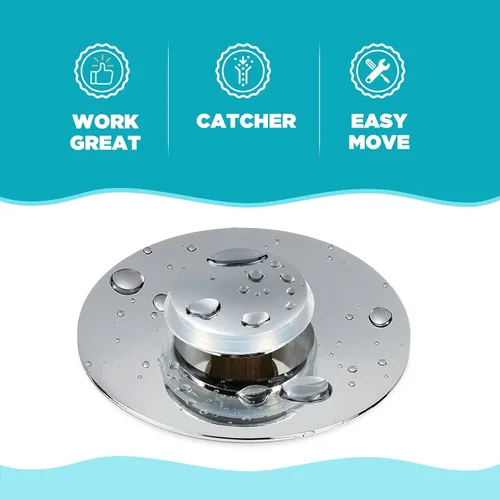 Miniatura 4 de Tapón Universal para Lavabo de Baño, para Núcleo de Bala Tipo Push de 1.1-1.5 Pulgadas, Filtro de Drenaje Pop Up de Lavabo, Convertidor de Bañera