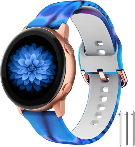 Miniatura 24 de Correas florales compatibles con Samsung Active 2, Watch Band de 1.575 pulgadas/1.732 pulgadas, Active Watch Band 1.575 pulgadas, correa de silicona