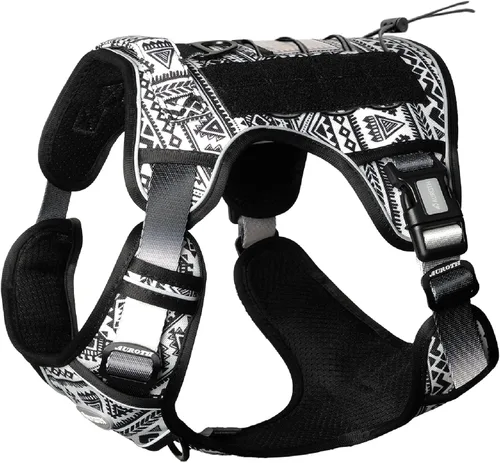 Miniatura 18 de Auroth - Arnés táctico para perros pequeños y medianos, sin tirones, arnés ajustable para mascotas, reflectante, K9, entrenamiento, trabajo, de Gris