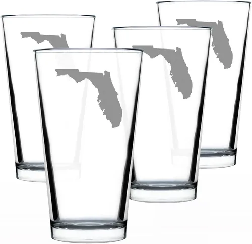 Miniatura 6 de Vaso de pinta personalizado con contorno del estado de Florida para cerveza, decoración de beber con temática estatal y regalos para mujeres