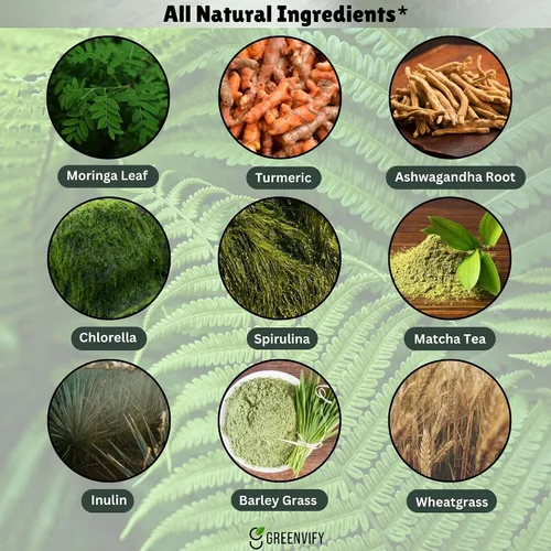 Miniatura 5 de SlimGuard Suplemento natural ultra extra fuerte con hierbas orgánicas, cúrcuma, hoja de moringa, pasto de trigo, 6.3 onzas, 28 porciones (1)