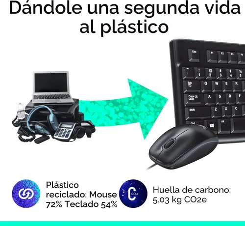 Miniatura 5 de Logitech MK120 – Combo de teclado y ratón con cable para Windows, ratón óptico con cable, tamaño completo, USB, compatible con PC, portátil - Negro
