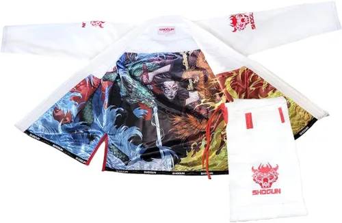Miniatura 2 de SHOGUN Combate Jiu Jitsu Gi Elemental Premium 15.87 oz Pearl Weave Algodón BJJ