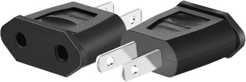 Miniatura 3 de (Negro-10 piezas) Adaptador de enchufe de enchufe Europa UE Euro a EE.UU. Cargador de viaje Convertidor de alimentación de CA, enchufe de 2 pines a