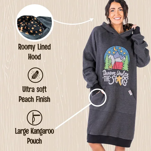 Miniatura 5 de Lazy One Sudadera con capucha de gran tamaño, ropa de dormir