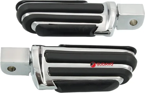 Miniatura 9 de Motocicleta cromo aluminio pie clavijas delantero pedal conductor clavijas con soportes para HONDA VF750 MAGNA 1996-2004 (G3I negro)