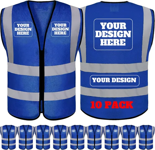 Chalecos de seguridad con logotipo personalizado (S, M, L, XL, 2XL, 3XL, 4XL) Chalecos de seguridad reflectantes de alta visibilidad Clase 2