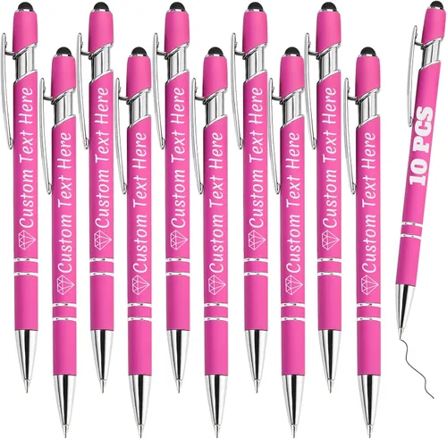 Miniatura 87 de Bolígrafos personalizados con grabado de nombre personalizado, bolígrafos de punta de lápiz con punta de lápiz personalizada, bolígrafos de Azul