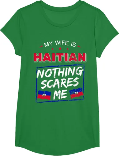 Miniatura 77 de My Wife Is Haitian Republic of Haiti Heritage Roots - Camiseta con bandera, Negro, S