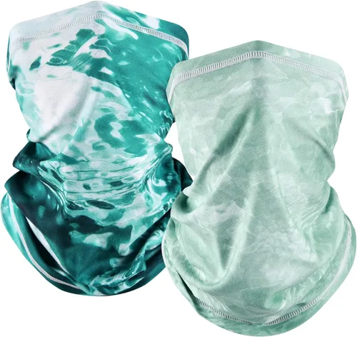 Miniatura 10 de MCTi Máscara de cuello UV, UPF 50, pasamontañas, máscara facial transpirable refrescante para el sol y el verano, para pesca, correr, paquete de 2
