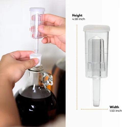 Miniatura 2 de Fastrack Candados para fermentación Esclusa de aire en forma de S para elaboración de vino y cerveza Juego de 3 sin BPA para preparar vino