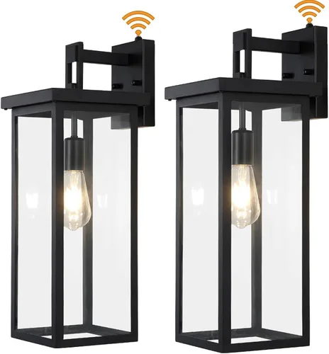 Miniatura 12 de tewei Farol de Pared Exterior de Gran Tamaño Accesorio de Luz de Pared Exterior, Luz de Porche Negro Mate, Luces Exteriores Impermeables para Casa
