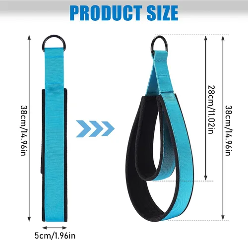 Miniatura 2 de Correas TOBWOLF para Pilates - Correas de doble bucle con anilla en D para Reformer, acolchadas, para entrenamiento en casa o en el gimnasio Azul