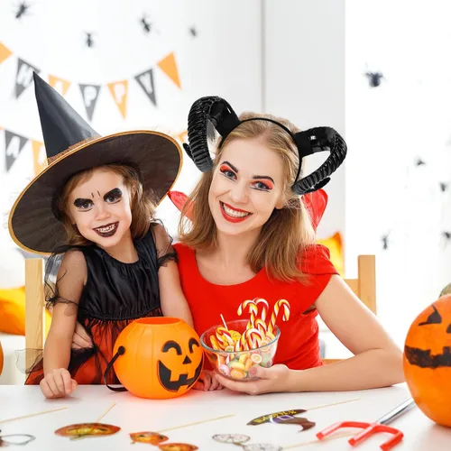 Miniatura 3 de NUOBESTY Diadema de cuerno de oveja ligera de resina para cosplay, fiesta de Halloween, accesorios de fotos