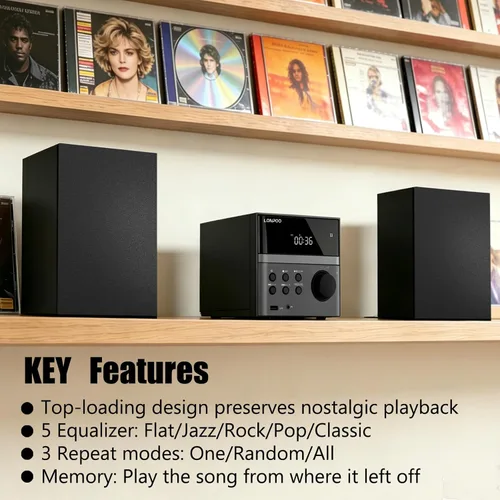 Miniatura 7 de Home CD Stereo Shelf System, 30W Micro HiFi System