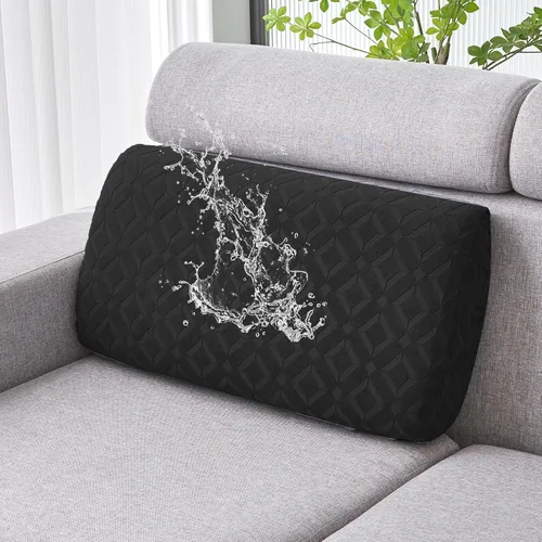 Miniatura 17 de Genina Fundas de cojín para sofá impermeables, fundas elásticas para sofá seccional, funda de cojín lavable, antideslizante, con parte inferior
