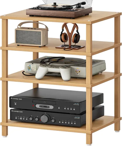 Miniatura 17 de Soporte para reproductor multimedia AV de 3 niveles, gabinete estéreo, gabinete estéreo moderno, estante de consola de juegos, soporte de TV