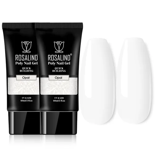 Miniatura 12 de Rosalind Gel de extensión de poliéster acrílico transparente, paquete de 2 unidades de gel de uñas de 2.1 onzas líquidas, constructor de uñas
