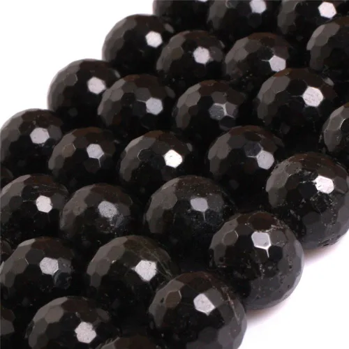 Miniatura 27 de Granos de piedra preciosa semipreciosa natural del grado AAA para la fabricación de la joyería 15 '' (Rondelle espinela negra/2X4MM)