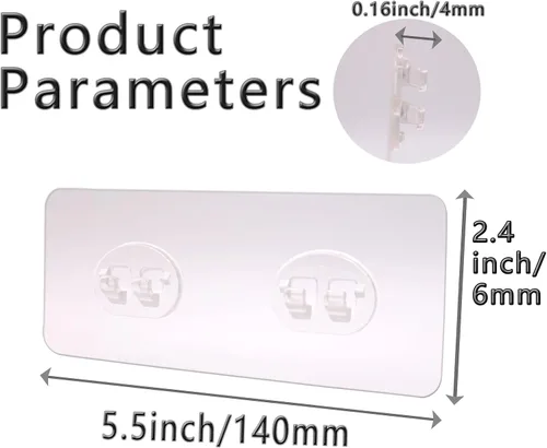 Miniatura 3 de Paquete de 8 adhesivos para organizador de ducha para reemplazo, adhesivo transparente fuerte para almohadillas adhesivas de organizador de ducha