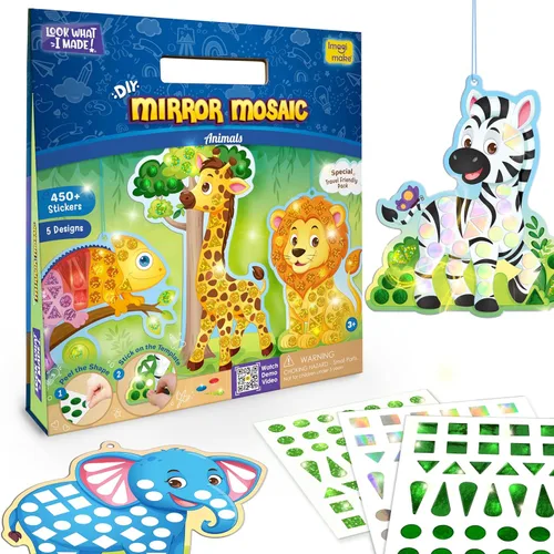 Miniatura 13 de Imagimake Mosaico de espejo - Princesa y unicornio 10 plantillas, más de 950 calcomanías Juego de arte de puntos de bricolaje Kits