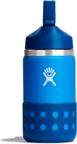 Miniatura 17 de Hydro Flask Botella de agua para niños para la escuela, acero inoxidable y aislada con tapa de pajita, 18 onzas en dalia Dahlia