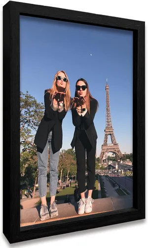 Miniatura 21 de Impresiones de lienzo personalizadas enmarcadas con tus fotos, impresión personalizada de foto a lienzo, regalos para parejas, amigos, familia, Negro