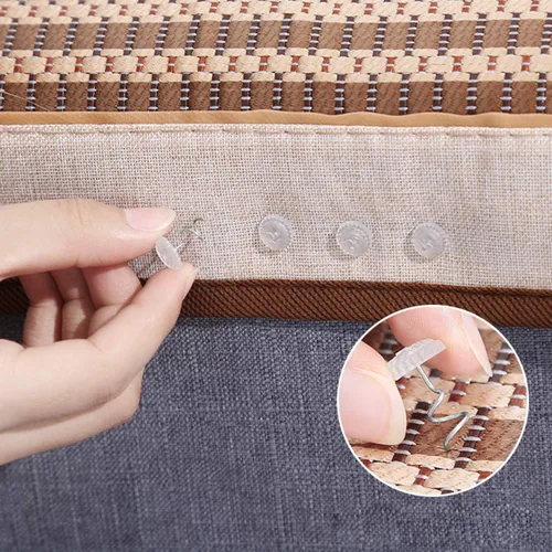 Miniatura 5 de Akstore 100 alfileres de falda de cama con cabezas transparentes para tapicería, fundas y faldas de cama, alfileres de falda de cama (100 unidades)
