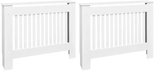 Miniatura 3 de 2 piezas de MDF para el hogar, calentador de sala de estar, soporte lateral para calefacción, cubierta de radiador, estante de gabinete de Blanco
