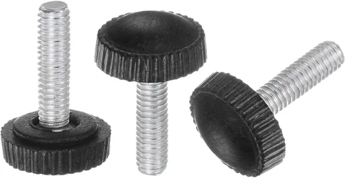 Miniatura 22 de uxcell 20 pomos moleteados de rosca métrica macho M4 x 0.236 in, pomos de sujeción de tornillo de pulgar, mango de plástico con perno roscado