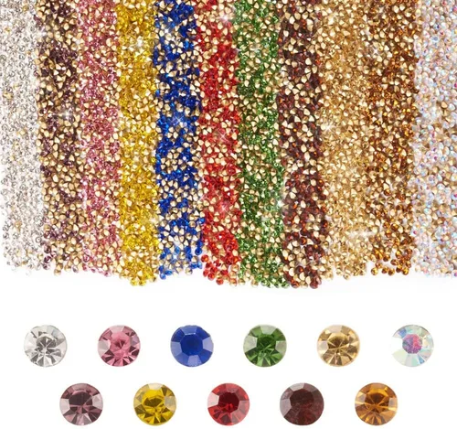 Miniatura 11 de Beadthoven - Mini cabujones de piedra de circonita cúbica con facetas puntiagudas y facetadas, cuentas de diamantes de circonita cúbica para hacer