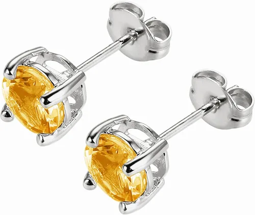 Miniatura 20 de Amazon Essentials Aretes redondos de plata de ley con piedra natal (anteriormente colección Amazon)