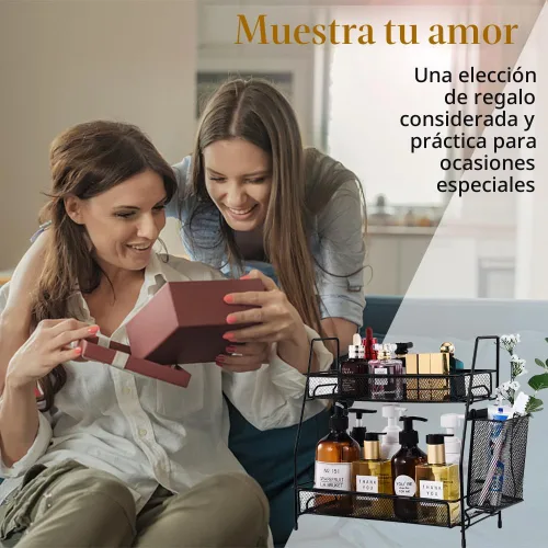 Miniatura 7 de LEMIKKLE Organizador de encimera de baño de 2 niveles, cuidado de la piel, organizadores de encimera de maquillaje, cocina, almacenamiento de negro
