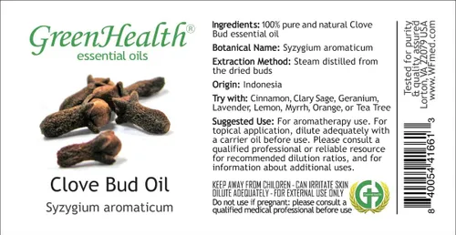 Miniatura 4 de Clove Bud - Botella de vidrio de 1 fl oz (1.0 fl oz) - Aceite esencial 100% puro - GreenHealth