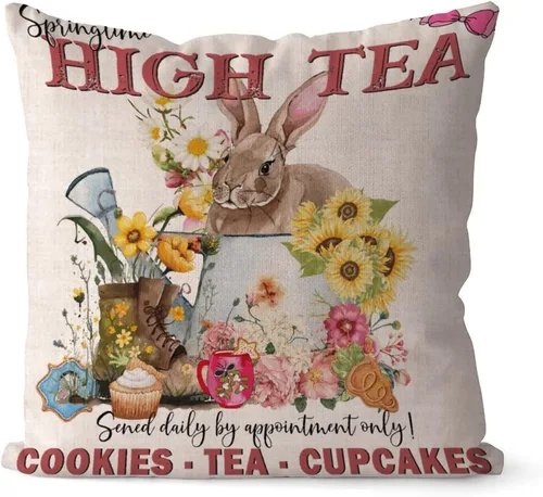 Miniatura 19 de Divertidas fundas de almohada de gnomo de Pascua, huevos de Pascua, zanahorias, divertidas fundas de almohada de 16 x 16 pulgadas, decoración