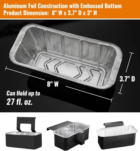 Miniatura 2 de NUPICK Paquete de 40 forros para vasos de grasa para Blackstone de 17"/28"/36", forros de bandeja de goteo para Blackstone 5017, forro de bandeja