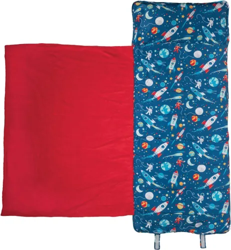 Miniatura 12 de Stephen Joseph, Tapete estampado para siesta para niños pequeños con manta suave y almohada extraíble para niños y niñas, saco de dormir para Azul
