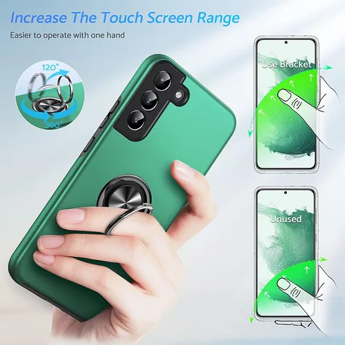 Miniatura 4 de Anqrp Funda Diseñada para Samsung Galaxy S22 Plus, Incorporada [Protección contra Caídas de 15 Pies][Disipación de Calor] Protección de Grado Verde