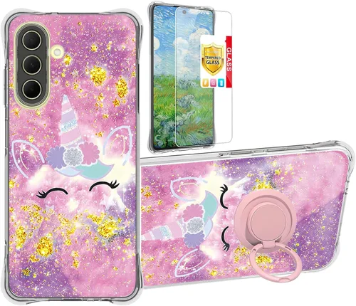 Miniatura 73 de jioeuinly JSF-DJS - Funda compatible con Nothing Phone 2a con protector de pantalla de vidrio templado, policarbonato duro + silicona suave, soporte