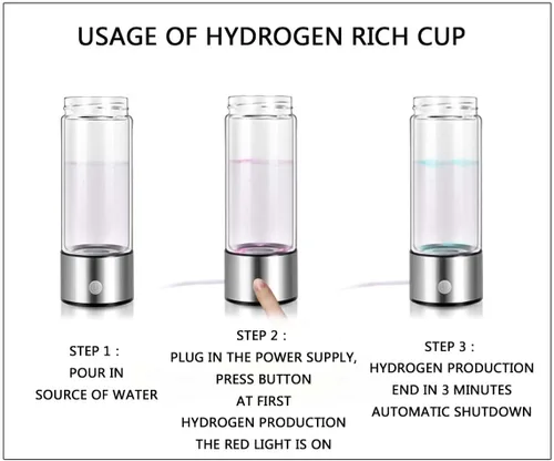 Miniatura 5 de Generador de agua de hidrógeno -2L de gran capacidad con temperatura constante y limpieza inteligente Máquina de agua rica en hidrógeno (1500PPB)