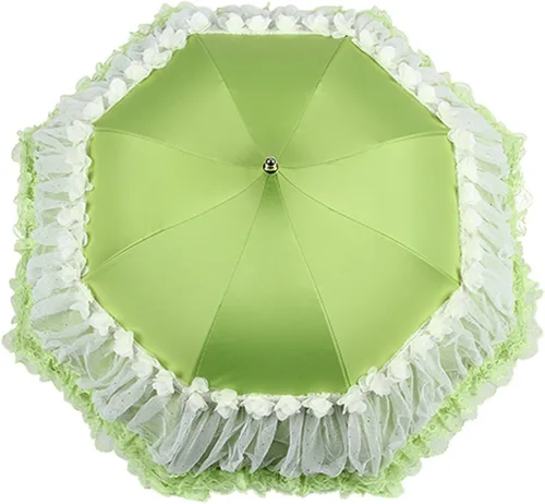 Miniatura 2 de Honeystore Pagoda Parasol 3 Folding Lace Totes Sun Rain Wedding Ruffle Umbrella